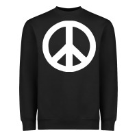 Black Peace Sign Heavyweight Sweatshirt - DesignPulse