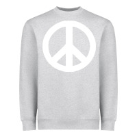 Heather Grey Peace Sign Heavyweight Sweatshirt - DesignPulse