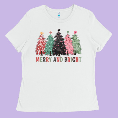 Merry And Bright Ladies Tee Designed By Cowgirlartshop