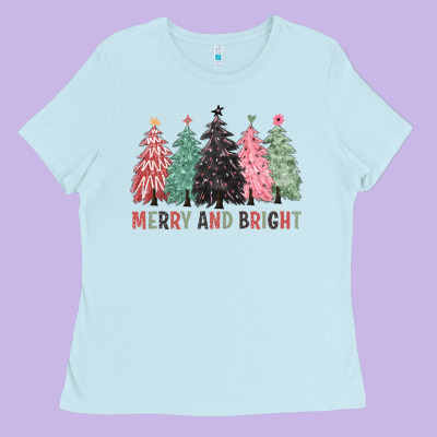 Merry And Bright Ladies Tee Designed By Cowgirlartshop