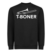 Black funny trombone funny t boner funny t boner tboner Heavyweight Sweatshirt - DesignPulse