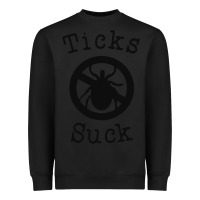 Black ticks suck shirt lyme disease gift green awareness ribbon Heavyweight Sweatshirt - DesignPulse
