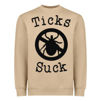 Ticks Suck Shirt Lyme Disease Gift Green Awareness Ribbon Heavyweight Sweatshirt | Teevron
