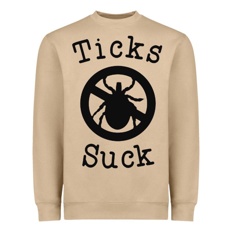 Ticks Suck Shirt Lyme Disease Gift Green Awareness Ribbon Heavyweight Sweatshirt by DesignPulse | Teevron