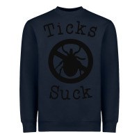 Navy ticks suck shirt lyme disease gift green awareness ribbon Heavyweight Sweatshirt - DesignPulse
