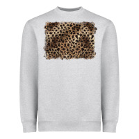 Heather Grey handdrawn leopard pattern brown Heavyweight Sweatshirt - BarkalooDesign