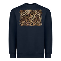 Navy handdrawn leopard pattern brown Heavyweight Sweatshirt - BarkalooDesign