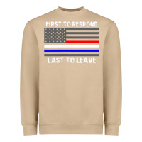 Police Fire Ems First Responder American Flag Firefighter T Shirt Heavyweight Sweatshirt | Teevron