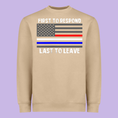 Police Fire Ems First Responder American Flag Firefighter T Shirt Heavyweight Sweatshirt Designed By Designpulse