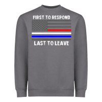 Storm police fire ems first responder american flag firefighter t shirt Heavyweight Sweatshirt - DesignPulse