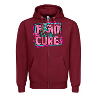 Burgundy fight for the cure Zipper Hoodie - AdoDesignShop