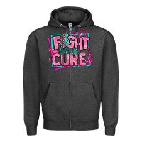 Charcoal Heather fight for the cure Zipper Hoodie - AdoDesignShop
