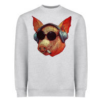 Heather Grey Blodwyn pig Heavyweight Sweatshirt - DesignPulse