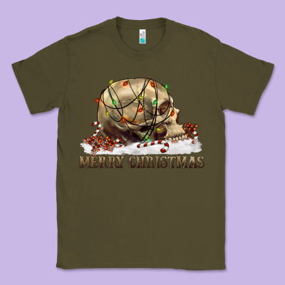 Merry Christmas Skull Classic Tee Designed By Ranaportraitstore