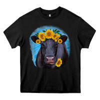 Black black angus with sunflower Heavy Core Tee - RanaPortraitStore