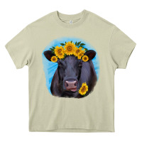 Mossy black angus with sunflower Heavy Core Tee - RanaPortraitStore