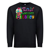 Black just a girl who loves candy Premium Sweatshirt - AdoDesignShop