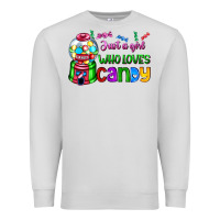 Dove Grey just a girl who loves candy Premium Sweatshirt - AdoDesignShop