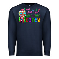 Navy just a girl who loves candy Premium Sweatshirt - AdoDesignShop
