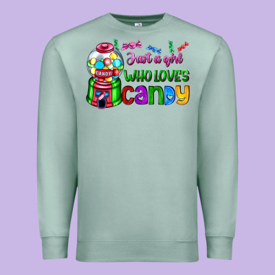 Just A Girl Who Loves Candy Premium Sweatshirt Designed By Adodesignshop