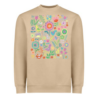 Mushroom cute birds t  shirt birds and blooms   cute floral pattern by cecca de Heavyweight Sweatshirt - DesignPulse