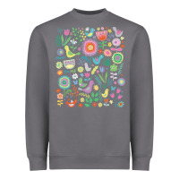 Storm cute birds t  shirt birds and blooms   cute floral pattern by cecca de Heavyweight Sweatshirt - DesignPulse