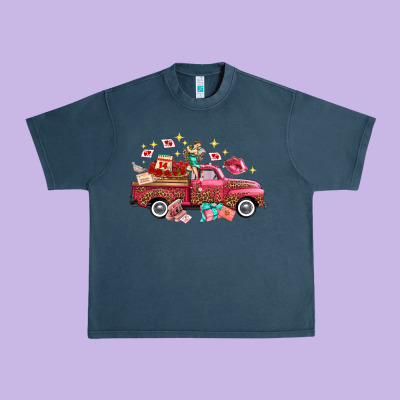 Western Valentines Day Truck Photography Love Side Urban Heavy Tee Designed By Fadigitalartstudio