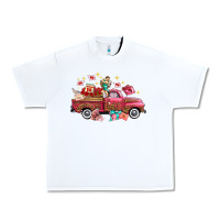 White Western Valentines Day Truck Photography Love Side Urban Heavy Tee - FaDigitalArtStudio