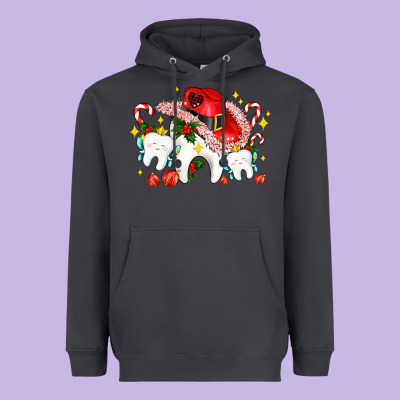 Dental Christmas Teeth And Candies Heavyweight Hoodie Designed By Adodesignshop