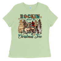 Matcha rockin around the christmas tree Ladies Tee - CowGirlArtShop