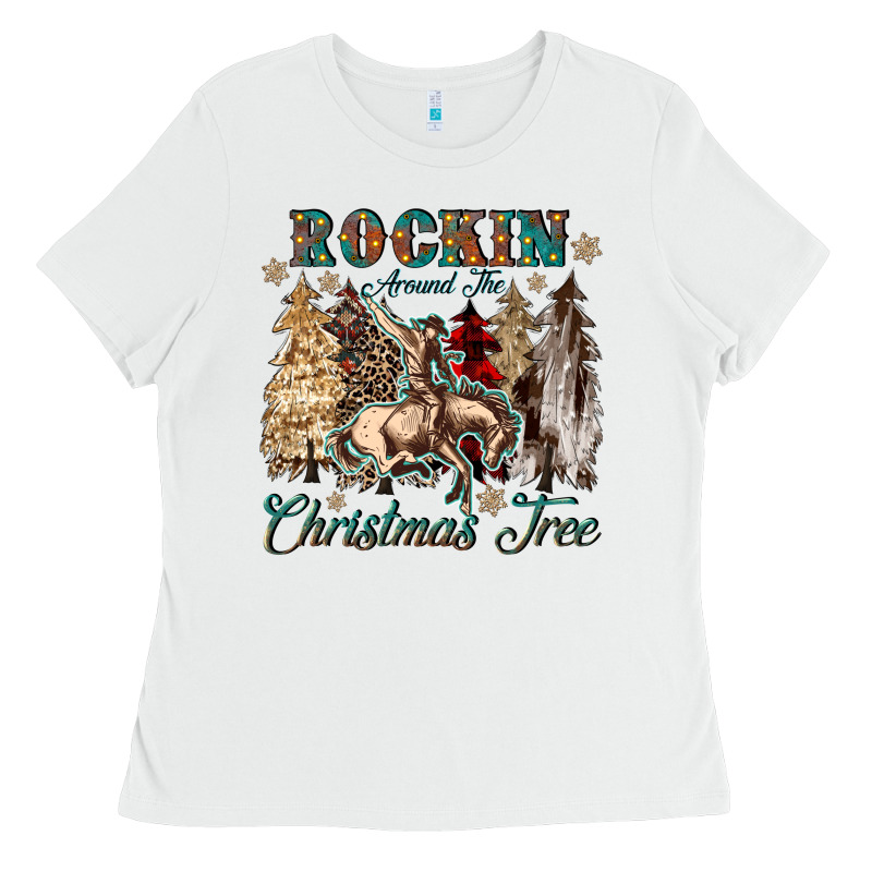 Rockin Around The Christmas Tree Ladies Tee by CowGirlArtShop | Teevron
