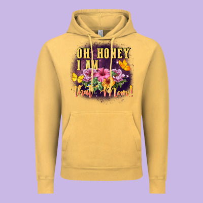 Oh Honey I Am That Mom Vintage Hoodie Designed By Fadigitalartstudio