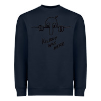 Navy Kilroy was here (on RedBubble) gift Heavyweight Sweatshirt - PixelWave