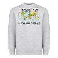 Heather Grey the world is a cat playing with australia 2020 shirt Heavyweight Sweatshirt - PixelWave