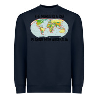 Navy the world is a cat playing with australia 2020 shirt Heavyweight Sweatshirt - PixelWave