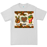 Dove Grey peace love juneteenth Premium Tee - TumblerDesignByShophia