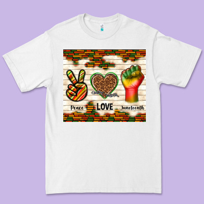Peace Love Juneteenth Premium Tee Designed By Tumblerdesignbyshophia