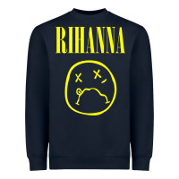 Navy Grunge Rihanna Heavyweight Sweatshirt - PixelWave