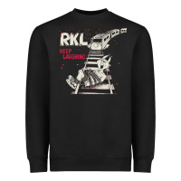 Black RKL Keep Laughing Essential Heavyweight Sweatshirt - PixelWave