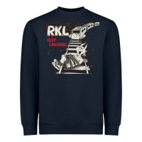 Navy RKL Keep Laughing Essential Heavyweight Sweatshirt - PixelWave
