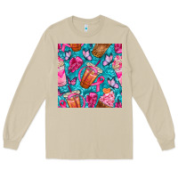 Mushroom breast cancer coffee cups with butterfly seamless pattern bbs Long Sleeve Tee - BundleAndBundleShop