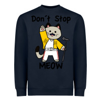 Navy Don´t Stop Meow Heavyweight Sweatshirt - PixelWave