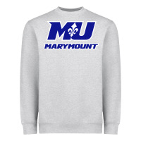 Heather Grey marymount university vectorized Heavyweight Sweatshirt - PixelWave