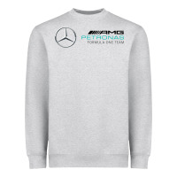Heather Grey mercedis f1 Heavyweight Sweatshirt - PixelWave