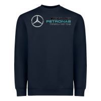 Navy mercedis f1 Heavyweight Sweatshirt - PixelWave