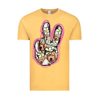 Vintage Mustard Jack Russel Peace Sign Vintage Tee - Jasminsmagicworld