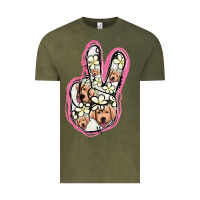 Vintage Olive Jack Russel Peace Sign Vintage Tee - Jasminsmagicworld