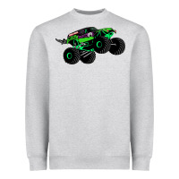 Heather Grey monster truck grave digger Heavyweight Sweatshirt - PixelWave