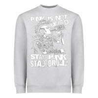 Heather Grey Stay Punk Stay Drunk Heavyweight Sweatshirt - PixelWave