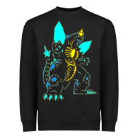 Black Spacegodzilla Heavyweight Sweatshirt - PixelWave